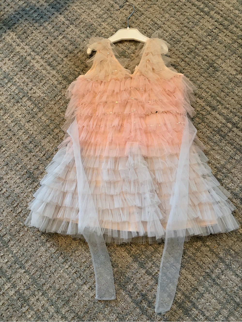 Ooh! La, La! Couture Girls Pink and Blue Tulle Ombré Dress EUC